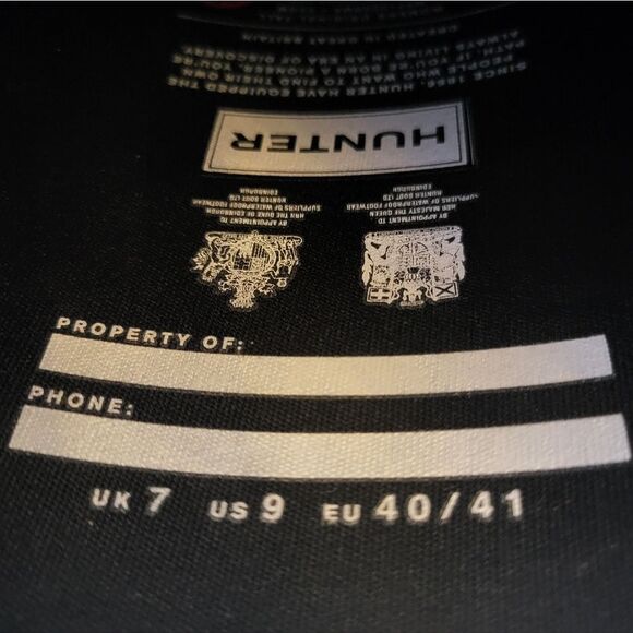 Women's size 9 HUNTER Original Tall Classic Black Waterproof Boots - Picture 7 of 8